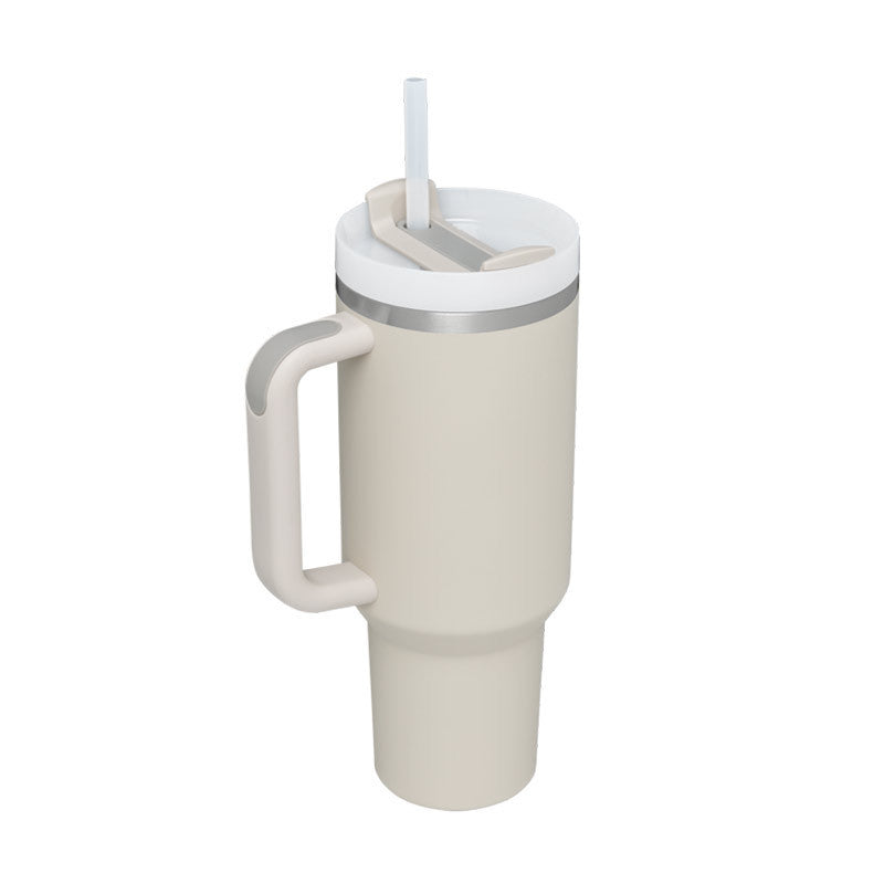 Stainless Steel Tumbler with Handle Straw