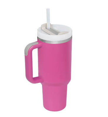 Stainless Steel Tumbler with Handle Straw