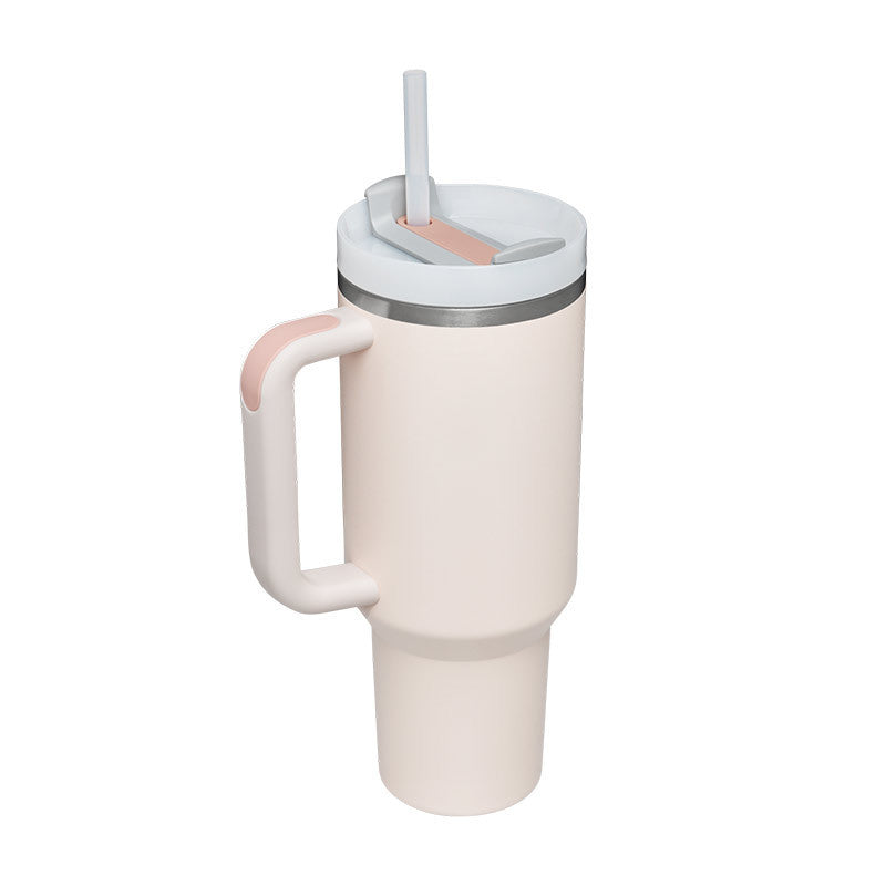 Stainless Steel Tumbler with Handle Straw