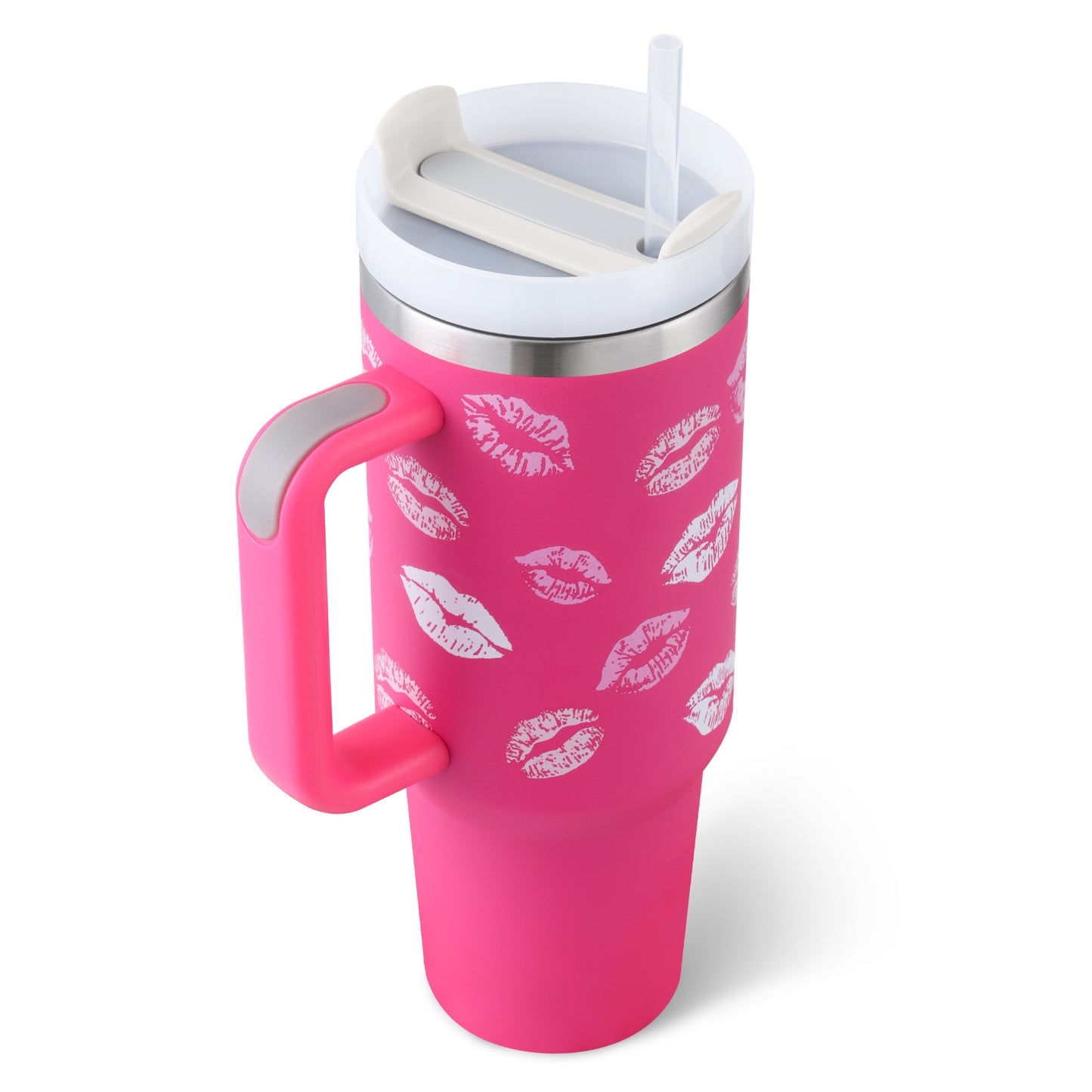 Stainless Steel Tumbler with Handle Straw
