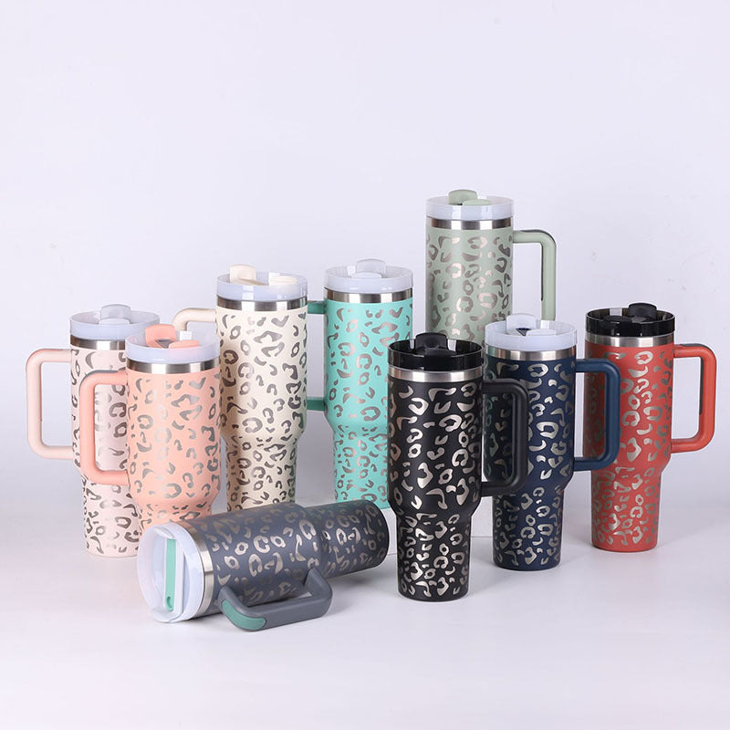 Stainless Steel Tumbler with Handle Straw