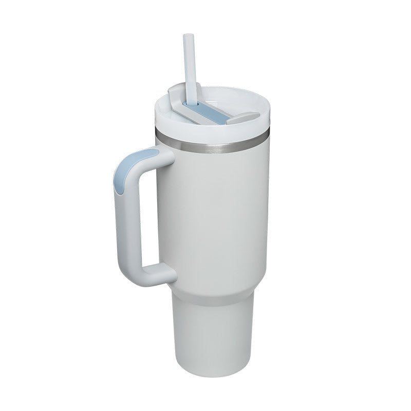 Stainless Steel Tumbler with Handle Straw
