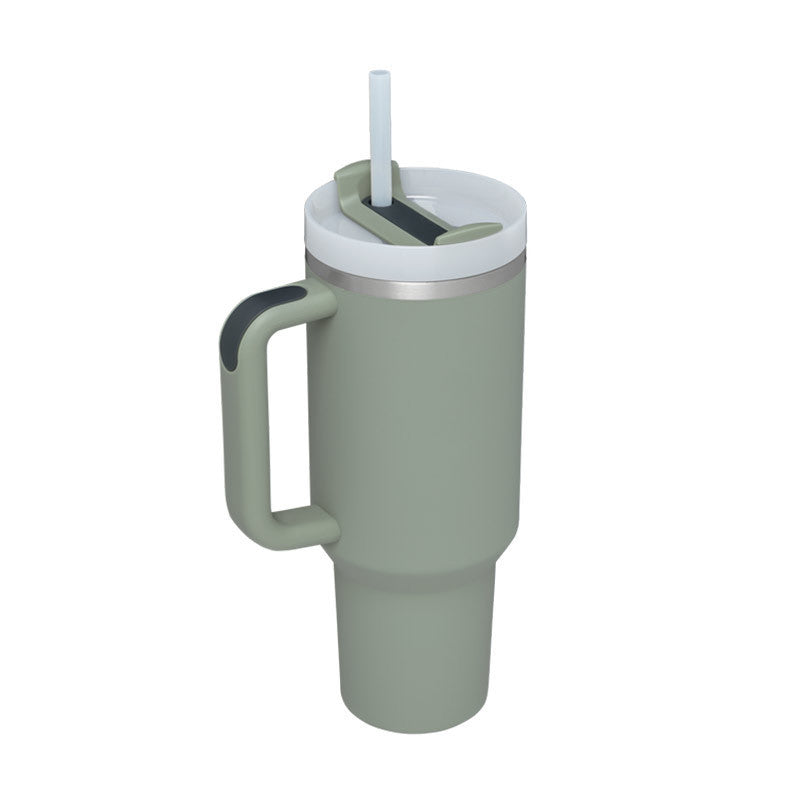 Stainless Steel Tumbler with Handle Straw