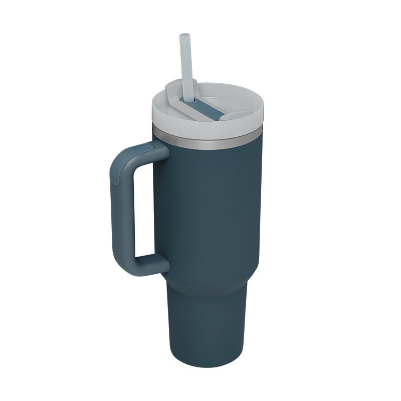 Stainless Steel Tumbler with Handle Straw