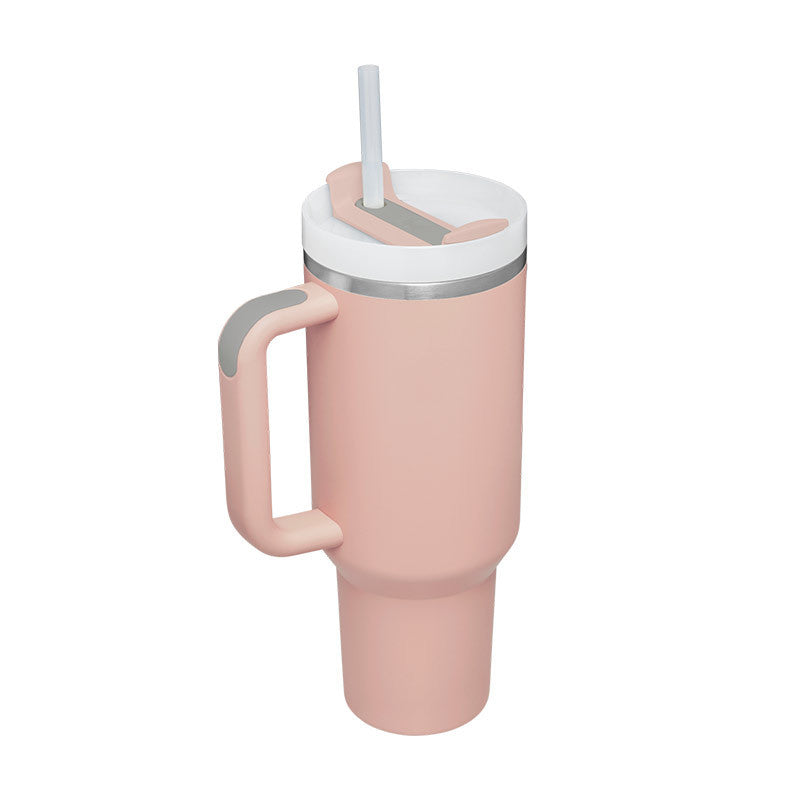 Stainless Steel Tumbler with Handle Straw