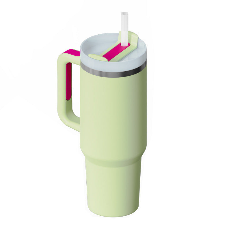 Stainless Steel Tumbler with Handle Straw