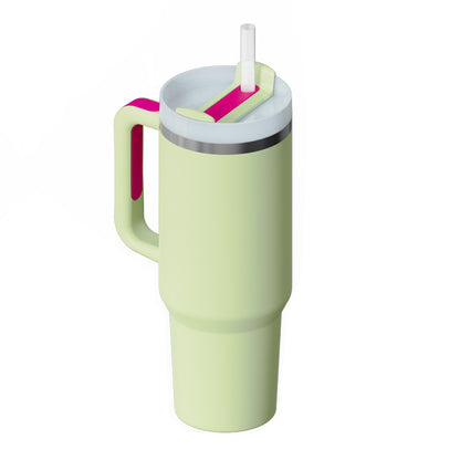 Stainless Steel Tumbler with Handle Straw