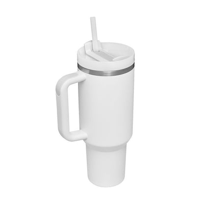 Stainless Steel Tumbler with Handle Straw