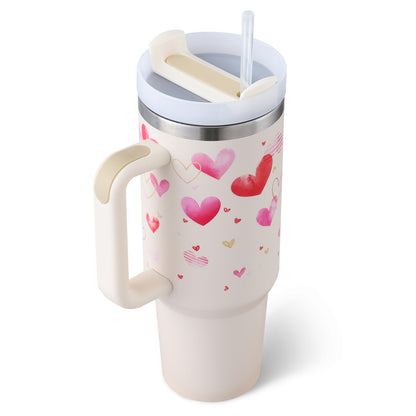 Stainless Steel Tumbler with Handle Straw