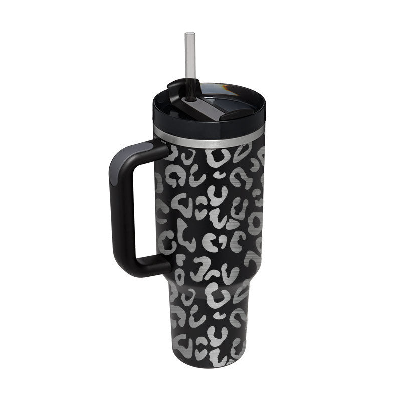 Stainless Steel Tumbler with Handle Straw