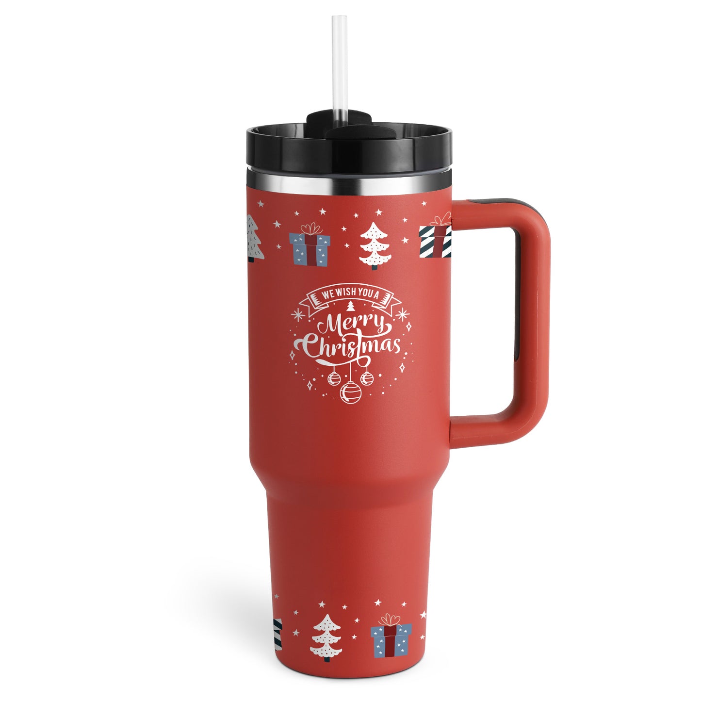 Stainless Steel Tumbler with Handle Straw