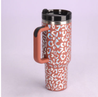 Stainless Steel Tumbler with Handle Straw