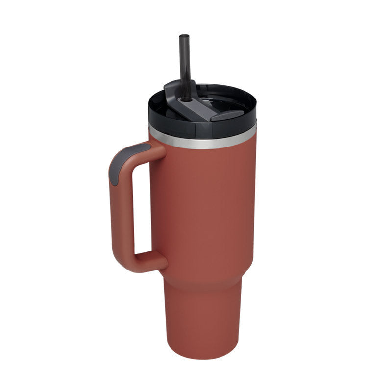 Stainless Steel Tumbler with Handle Straw