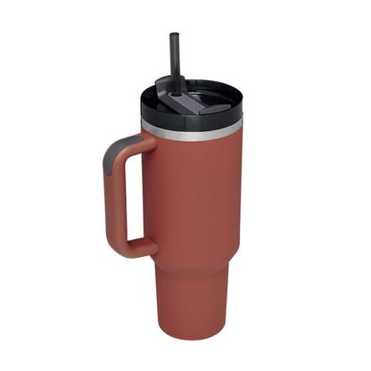 Stainless Steel Tumbler with Handle Straw