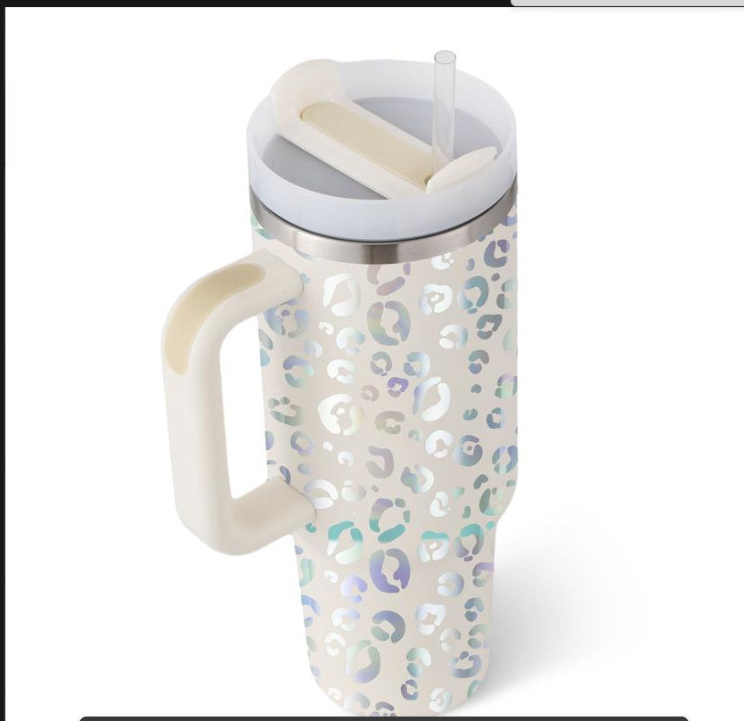Stainless Steel Tumbler with Handle Straw
