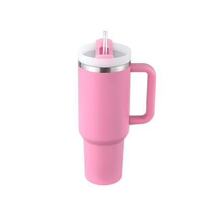 Stainless Steel Tumbler with Handle Straw