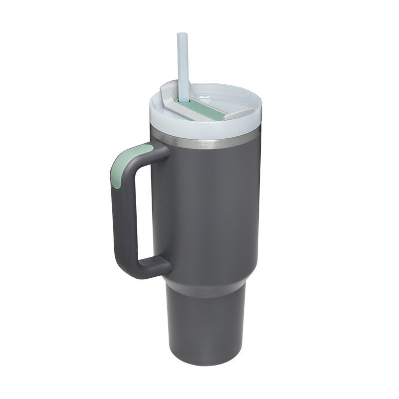 Stainless Steel Tumbler with Handle Straw