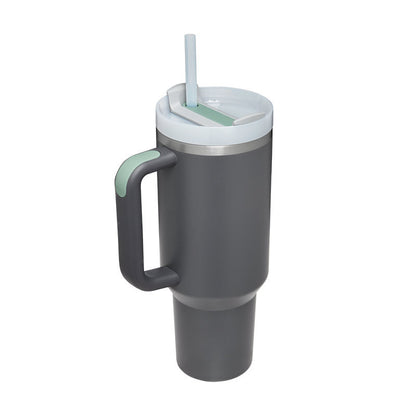 Stainless Steel Tumbler with Handle Straw