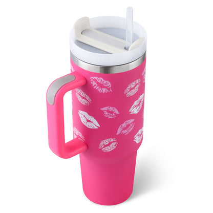 Stainless Steel Tumbler with Handle Straw