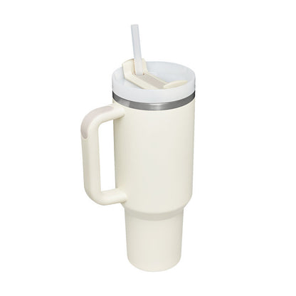 Stainless Steel Tumbler with Handle Straw