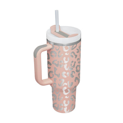 Stainless Steel Tumbler with Handle Straw