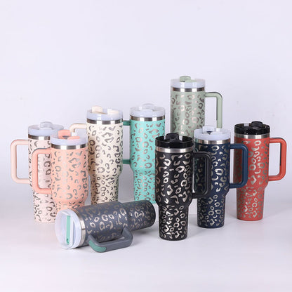 Stainless Steel Tumbler with Handle Straw