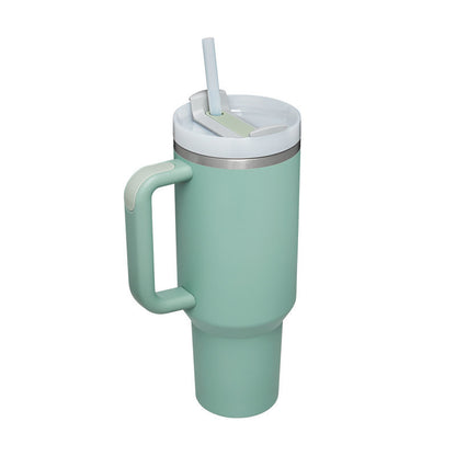 Stainless Steel Tumbler with Handle Straw