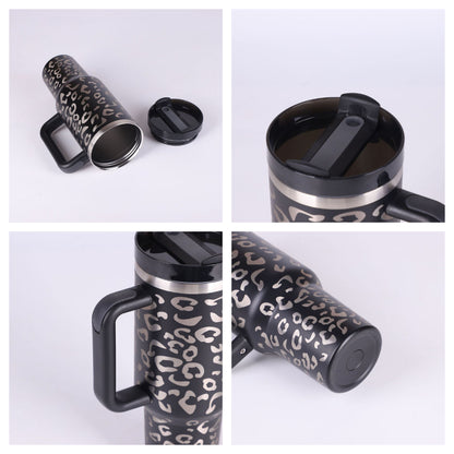 Stainless Steel Tumbler with Handle Straw