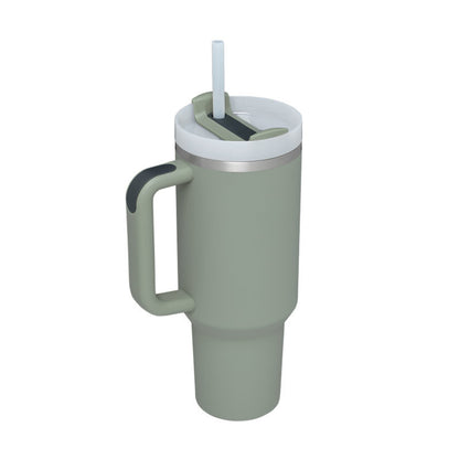 Stainless Steel Tumbler with Handle Straw
