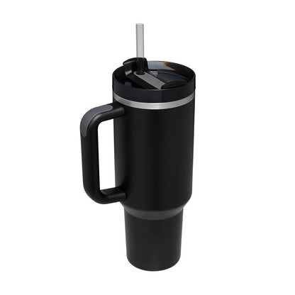 Stainless Steel Tumbler with Handle Straw
